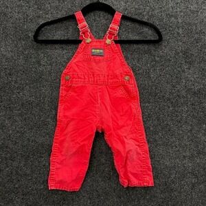 Vintage OshKosh B'Gosh Red Overalls Kids 18 Months Toddler Carpenter Style